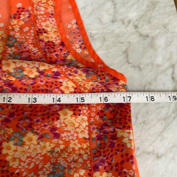 CAbi Merrow Edge Orange Floral Tank blouse XS - Picture 6 of 7